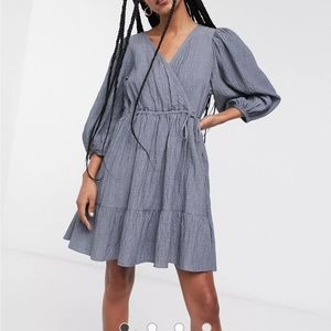 & Other Stories v neck tie wrap dress